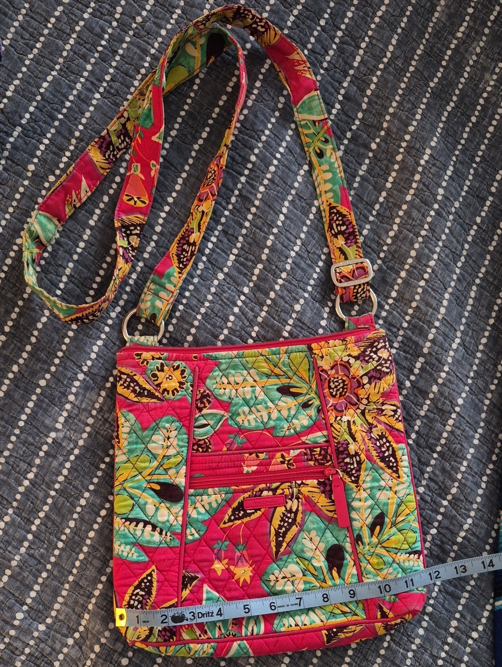 Vera Bradley Floral Crossbody in Pink, Teal & Yellow
